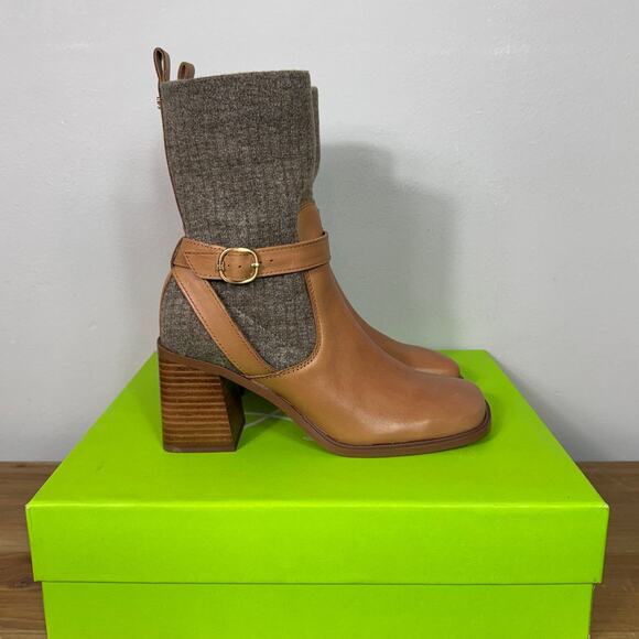 New Sam Edelmam Marci Bootie in LT Cuoio /Knit Women's Size 6.5 - Picture 4 of 10